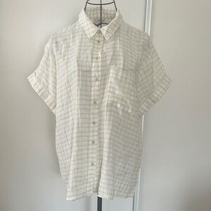 Universal Thread Plaid Short Sleeve Button-Up Cotton Shirt Size M